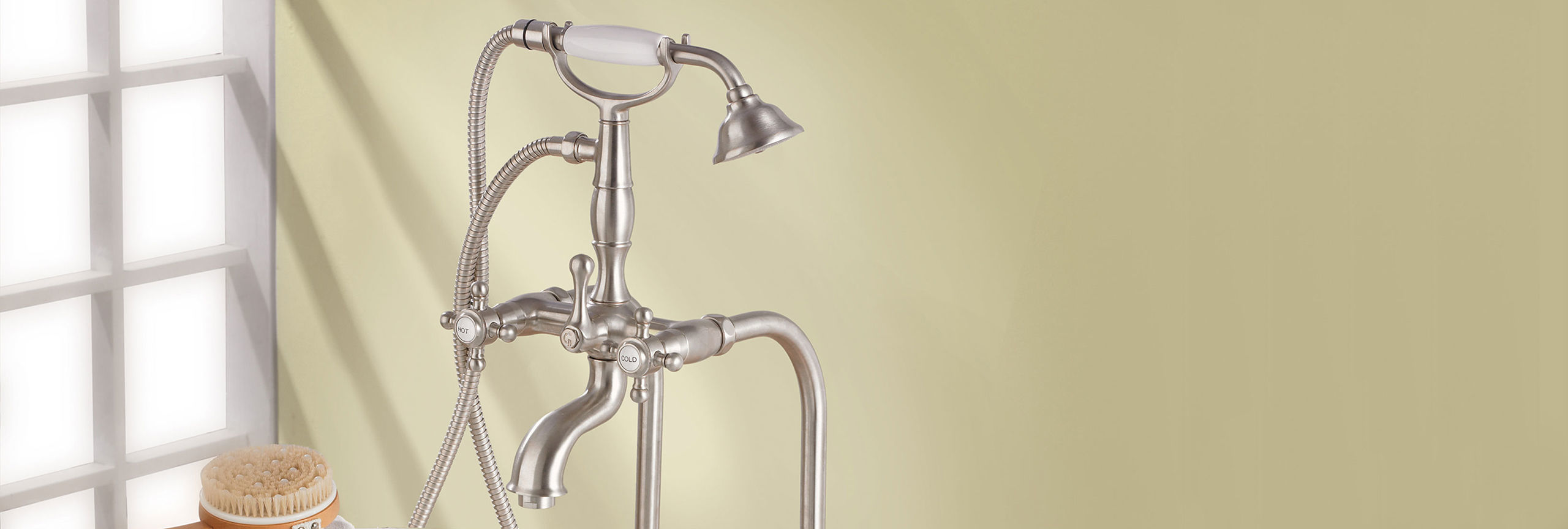 Bathroom series balboa tub filler floor mount in art deco style